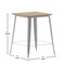 Flash Furniture 31.5 SQ Bar Top Table Brown Poly Top/Silver Frame JJ-T14619H-80-BRSL-GG - alternate 2